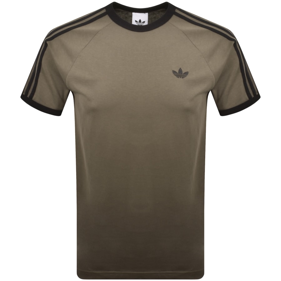 adidas Originals 3 Stripes T Shirt Brown | Mainline Menswear us